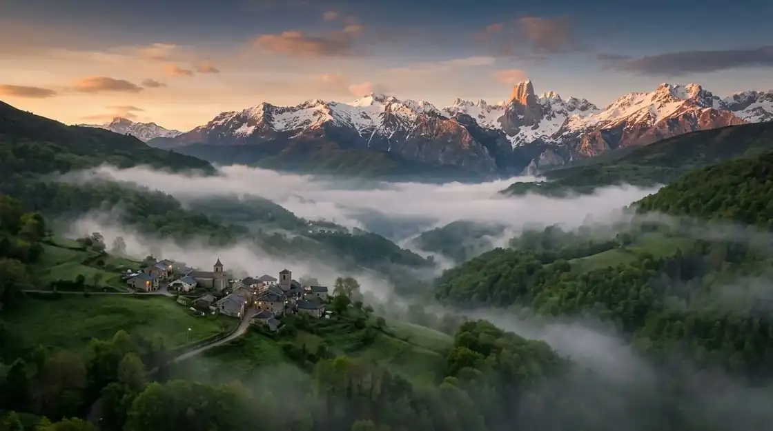 The Liébana valley with the Picos de Europa, the bear’s expansion area