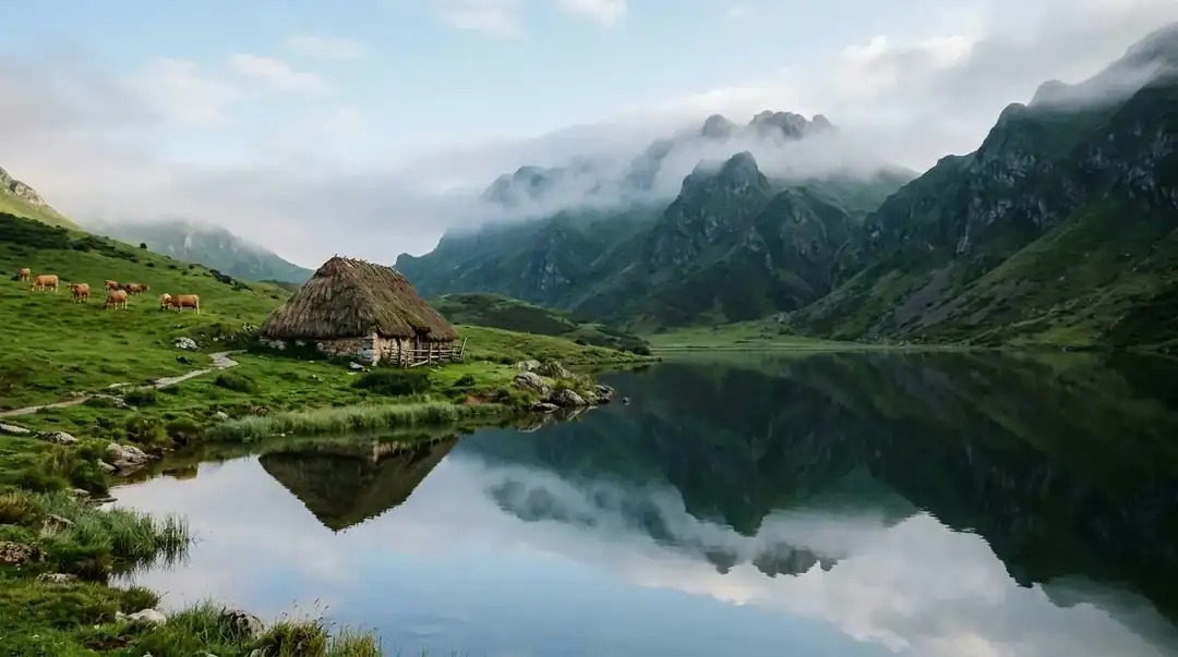 Landscape of the Somiedo Natural Park, the best bear-watching area in western Europe